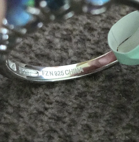 Cote d'Argent Blue🩵 Topaz And Lab🧪 Created Blue🩵 Fire🔥 Opal Heart Ring💍 - Picture 10 of 16